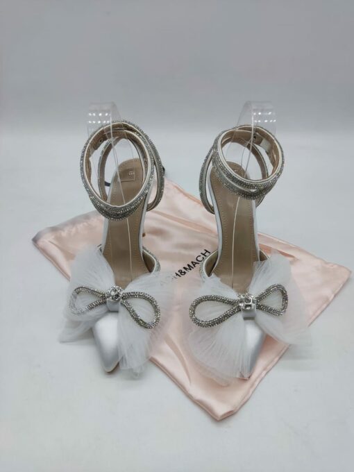 Туфли-босоножки женские Mach & Mach A109155 Sequins Bow серебристые - фото 1