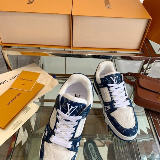 Кроссовки Louis Vuitton Trainer Premium A110649 White Blue - фото 2