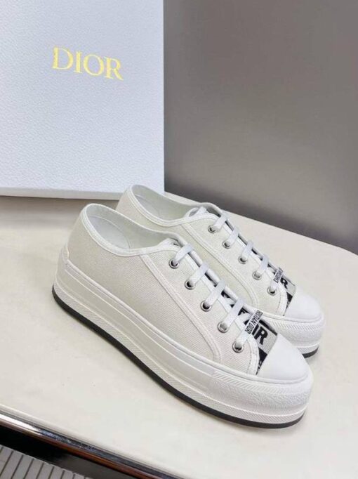 Кеды Christian Dior Walk'n'Dior Oblique на платформе белые - фото 2