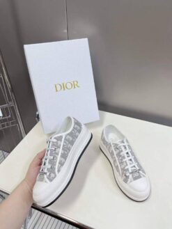 Кеды Christian Dior Walk’n’Dior Oblique на платформе серые