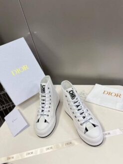 Кеды Christian Dior Walk’n’Dior Oblique высокие на платформе белые