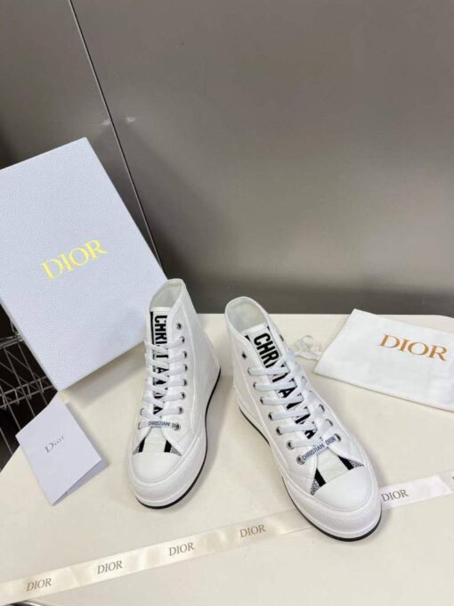 Кеды Christian Dior Walk'n'Dior Oblique высокие на платформе белые - фото 3