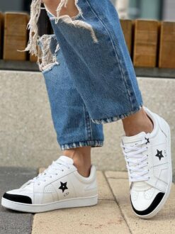 Кроссовки Christian Dior Star White Calfskin and Suede GR White Blk - фото 5