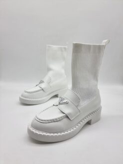 Туфли с чулками Prada A113101 белые