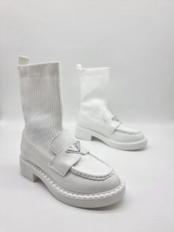 Туфли с чулками Prada A113101 белые
