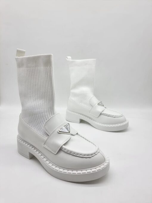 Туфли с чулками Prada A113101 белые - фото 3