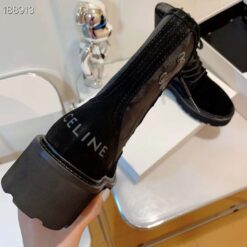 Ботинки Celine Bulky Laced Up Boot In Nylon And Shiny Bull 345597004C Suede Black