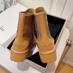 Ботинки Celine Bulky Laced Up Boot In Nylon And Shiny Bull 345597004C Suede Brown