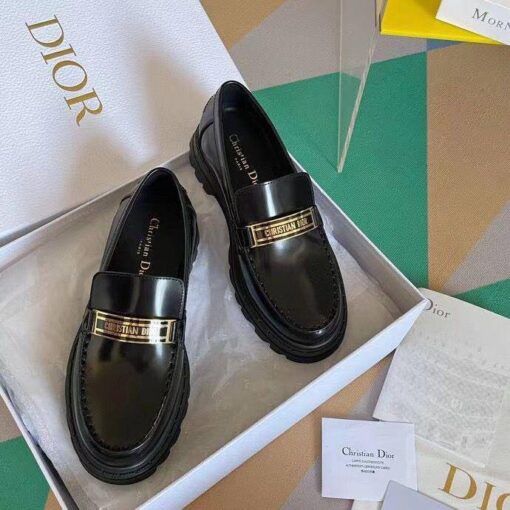 Туфли-лоферы Dior кожаные A113355 чёрные - фото 4