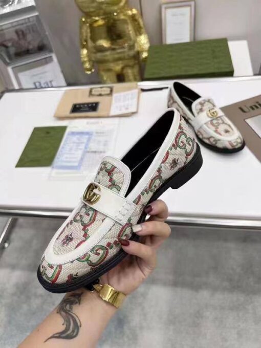 Туфли женские Gucci A113588 белые с узором - фото 2