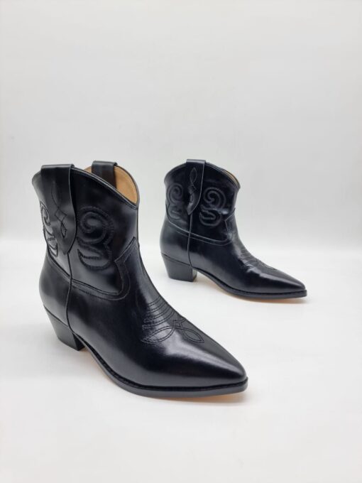Женские ботинки казаки Isabel Marant Dewina Leather Black - фото 1