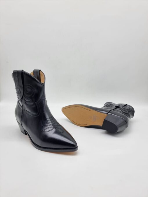 Женские ботинки казаки Isabel Marant Dewina Leather Black - фото 4