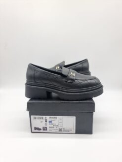 Туфли Chanel A113801 стёганые черные