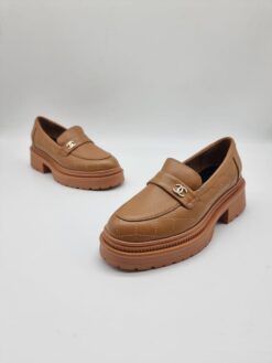 Туфли Chanel A113812 стёганые коричневые
