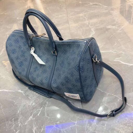 Дорожная сумка Louis Vuitton A113955 45/25/20 см серо-голубая - фото 8