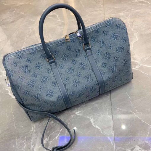 Дорожная сумка Louis Vuitton A113955 45/25/20 см серо-голубая - фото 2