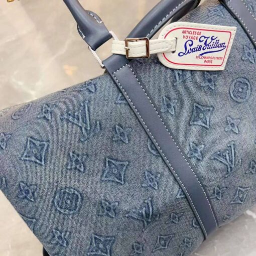 Дорожная сумка Louis Vuitton A113955 45/25/20 см серо-голубая - фото 4