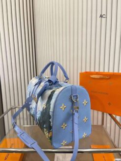 Дорожная сумка Louis Vuitton A114007 45/27/22 см голубая