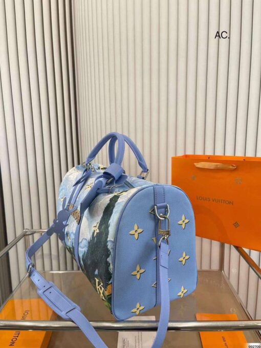 Дорожная сумка Louis Vuitton A114007 45/27/22 см голубая - фото 7