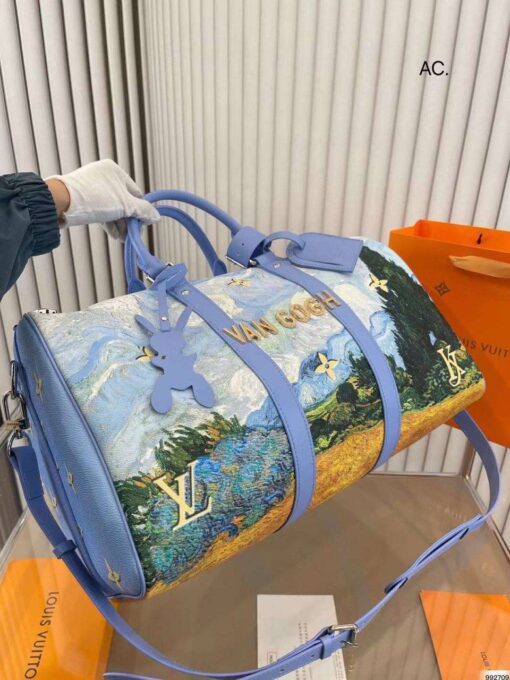 Дорожная сумка Louis Vuitton A114007 45/27/22 см голубая - фото 3
