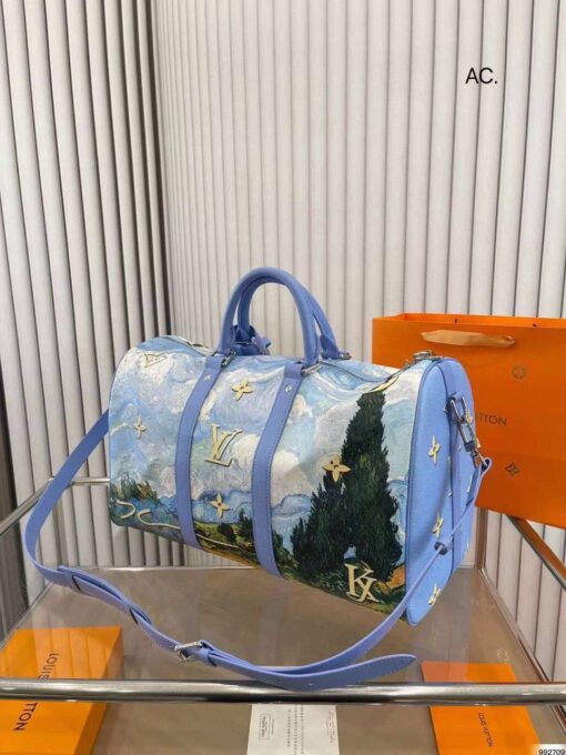 Дорожная сумка Louis Vuitton A114007 45/27/22 см голубая - фото 5