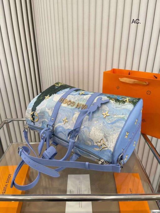 Дорожная сумка Louis Vuitton A114007 45/27/22 см голубая - фото 4