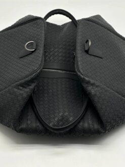 Дорожная кожаная сумка Bottega Veneta A114018 48/25 см черная
