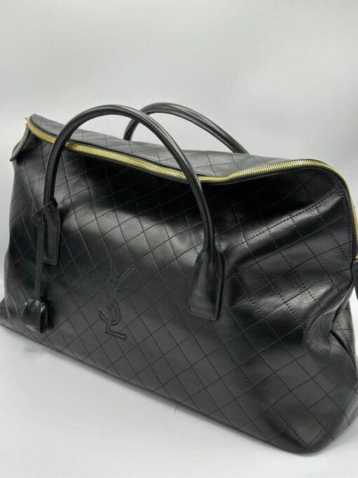 Дорожная кожаная сумка Yves Saint Laurent YSL-114025 57/32 см черная - фото 2