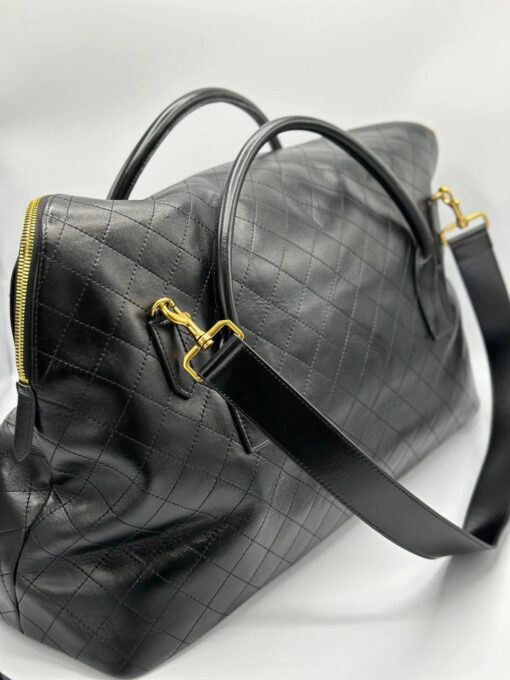 Дорожная кожаная сумка Yves Saint Laurent YSL-114025 57/32 см черная - фото 3