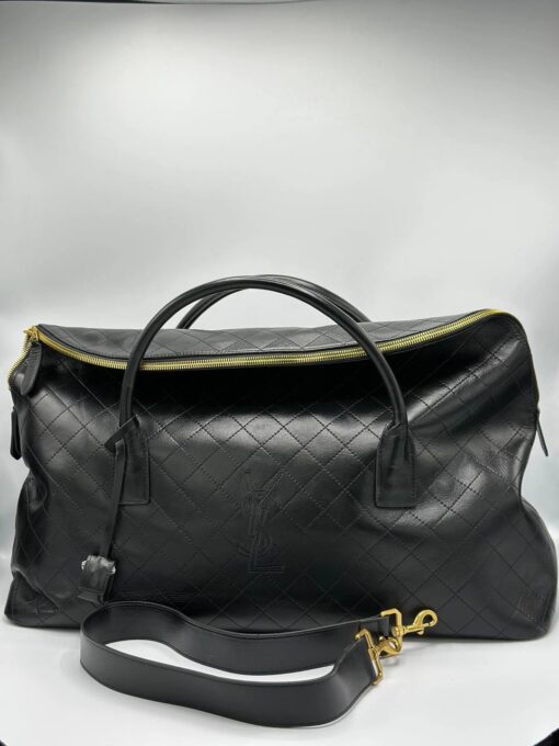 Дорожная кожаная сумка Yves Saint Laurent YSL-114025 57/32 см черная - фото 1