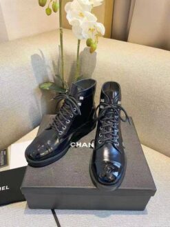 Ботинки женские Chanel A114672 чёрные