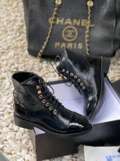 Ботинки женские Chanel A114672 чёрные