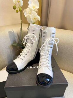Ботинки женские Chanel A114683 белые