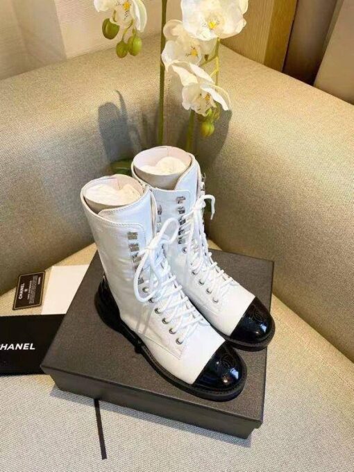 Ботинки женские Chanel A114683 белые - фото 6