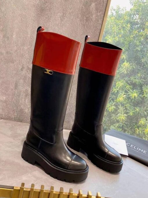 Сапоги Celine Bulky High Boot In Calfskin 351443755C Premium Black-Brown - фото 1