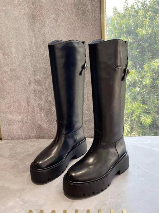 Сапоги Celine Bulky High Buckle Boot In Calfskin 352023554D Premium Black - фото 1