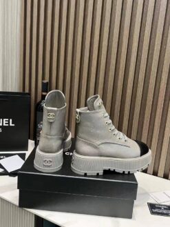 Ботинки Chanel A115676 серые