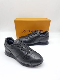 Мужские кроссовки Louis Vuitton A117670 зимние с мехом чёрные