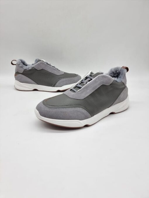 Мужские кроссовки Лоро Пиано A118185 серые - фото 3