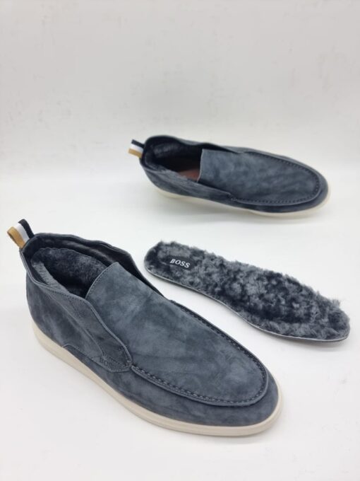 Мужские ботинки Hugo Boss A117488 зимние с мехом серые - фото 4