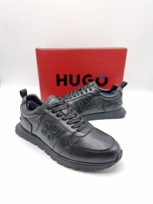Мужские кроссовки Hugo Boss A117743 зимние с мехом чёрные - фото 2