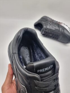 Мужские кроссовки Premiata A117585 зимние с мехом чёрные