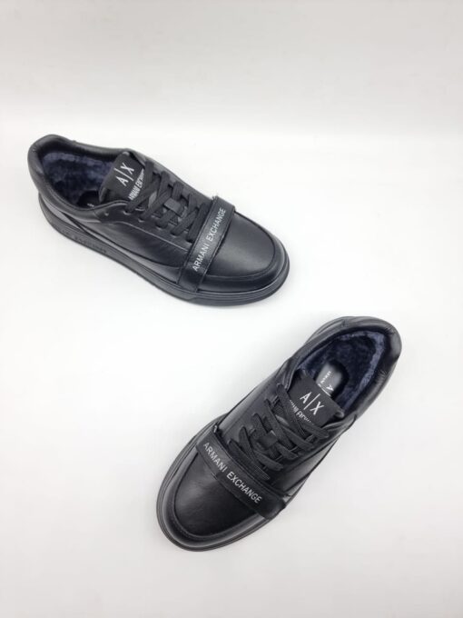 Мужские кроссовки Armani Exchange A117224 зимние с мехом чёрные - фото 3