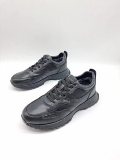 Мужские кроссовки Hugo Boss A117719 зимние с мехом чёрные