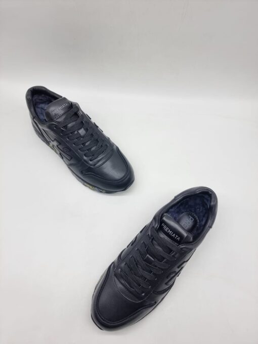 Мужские кроссовки Premiata A117536 зимние с мехом чёрные - фото 4