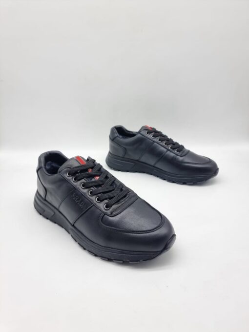 Мужские кроссовки Prada A117768 зимние с мехом чёрные - фото 1