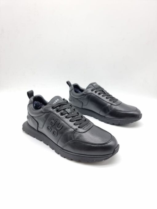 Мужские кроссовки Hugo Boss A117743 зимние с мехом чёрные - фото 1