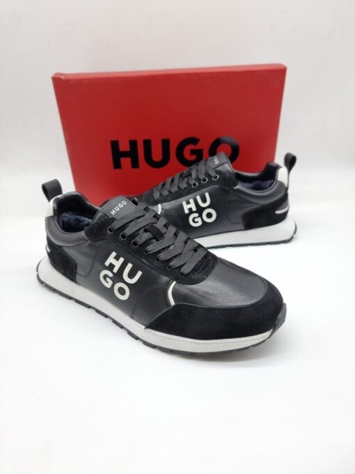 Мужские кроссовки Hugo Boss A117755 зимние с мехом чёрные - фото 4