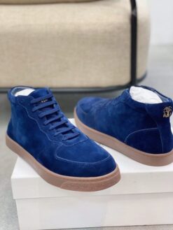Мужские кроссовки Brunello Cucinelli Mid A117382 Premium с мехом голубые