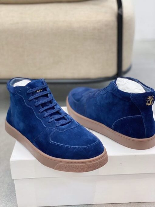 Мужские кроссовки Brunello Cucinelli Mid A117382 Premium с мехом голубые - фото 3